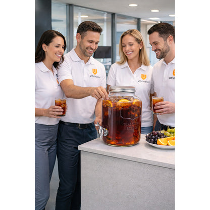 Dispensador Vidrio 8l Jugo Agua Bebidas Canilla Hogar Dispensador Bebidas Vidrio 8l Frasco Jugo Agua Fiestas Hogar Canilla Servicio Mesa Transparente