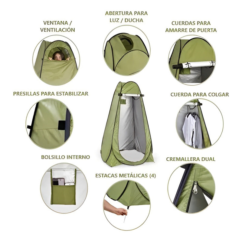 Carpa Baño Camping Ducha Portatil Accesorios Baño Camping