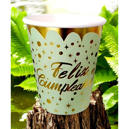 10 Vasos Desechables Cumpleaños Decoracion Feliz Cumpleaños