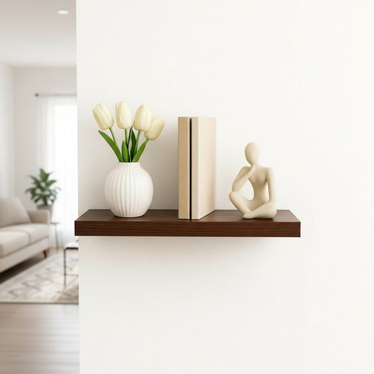 3 Repisa Flotante Dormitorio Baño Estantes Pared Mdf 40x15cm Marrón