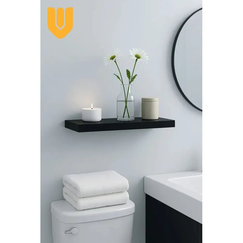 Repisa Mdf Flotante Resistente 60x15 Estante Moderno Pared Negro