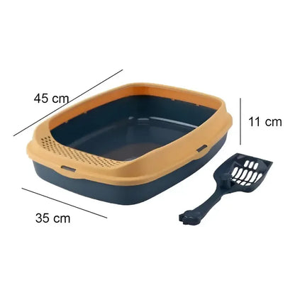 Arenero Para Gatos Caja + Arena Para Gatos Aglutinante 5kg Amarillo-turquesa