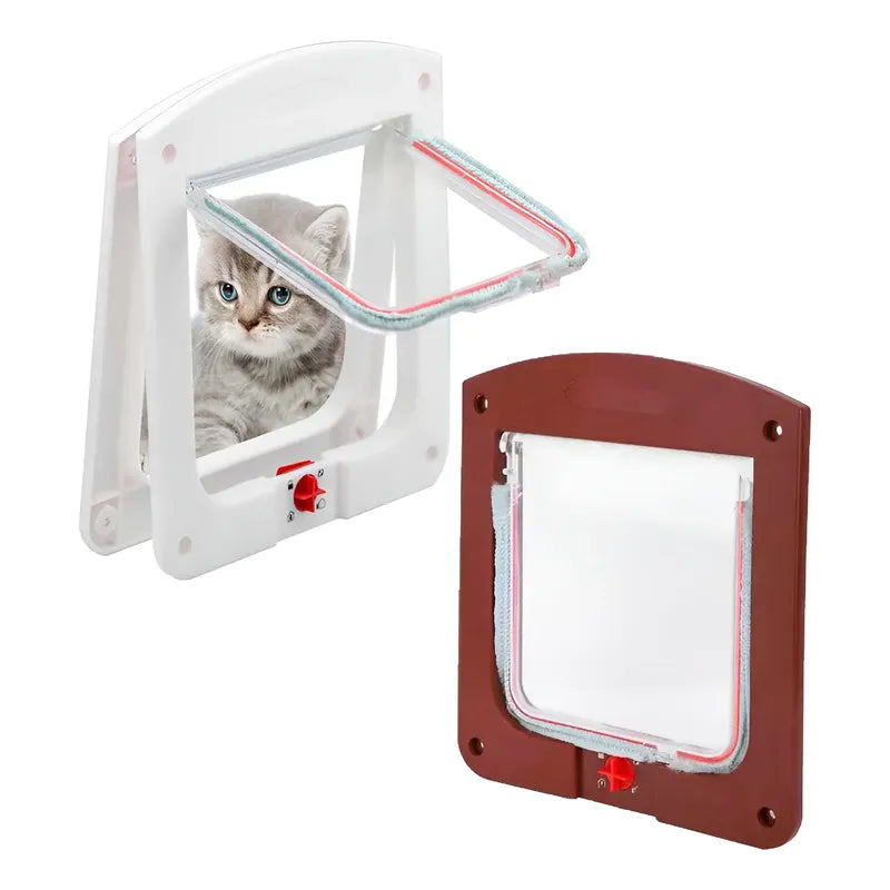 2 Puerta Para Mascotas Puerta Gatera Puerta Abatible Perro Blanco