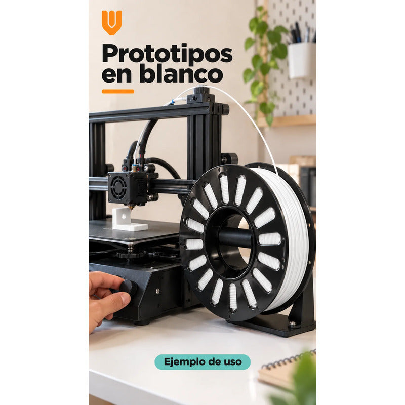 Filamento Impresora 3d Blanco 1,75mm ±0,02mm Rollo Carrete Blanco Filamento Impresión Tridimensional Bobina Rollo Carrete Negro Modelado Digital Prototipos Figuras Diseños Maquetas 1,75 Mm