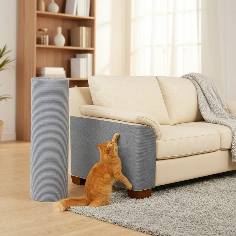 4 Protector Sillón Gato Tapete Rascador Antiarañazos Mueble Gris Tapete Rascador Gato Protector Sillon Sofa Adhesivo Antideslizante Poliester Antiaranazos Mueble 100 X 30 Cm Premium Gris