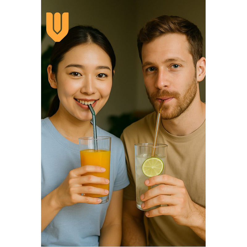 Set 6 Bombillas Ecológicas Vidrio Resistente Reutililizable