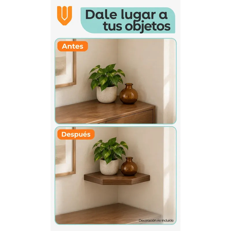 Repisa Esquinera Flotante Mdf Marron 30x30 Cm Vitrineon Cl Marron Repisa Esquinera Flotante Estante Mdf Marrón Decoración Rincón Pared Hogar Plantas Adornos Fotografías Living 30x30
