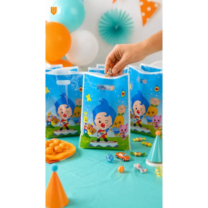 10 Bolsas Para Piñata Plim Plim Bolsas Para Dulces Piñata Celeste Plim Plim