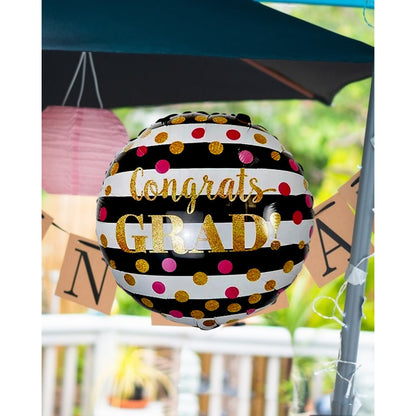 Globo Redondo Metalizado Graduación Decoracion Grado Fiesta