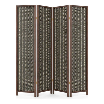 Vitrineon Biombo Compacto Resistente Diseño Contemporaneo Biombo Tela Trenzada Panel Plegables Decoración Interior Elegante Divisor Ambientes Estilo Contemporáneo Funcional Hogar Beige