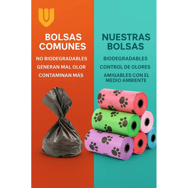 Pack 10 Bolsas Higiene Canina Multicolor Diseño Compacto 6x3 Cm Alta Resistencia Recoleccion Rapida Desechos Mascotas Paseos Urbanos Accesorio Esencial Tenencia Responsable