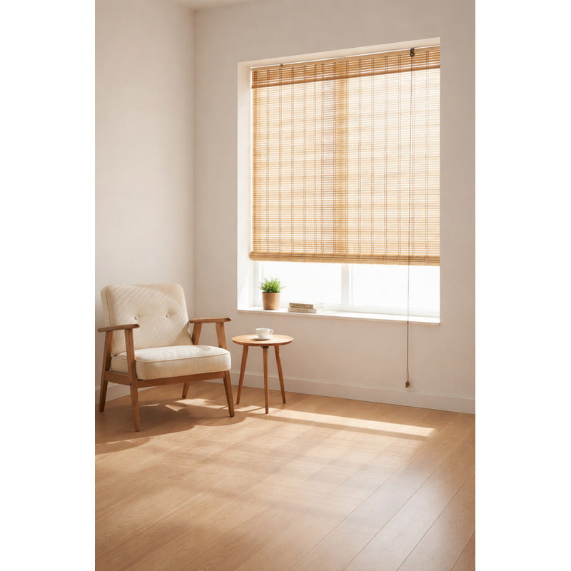 Bambu Natural Cortina Roller Enrollable Ambientes Hogar