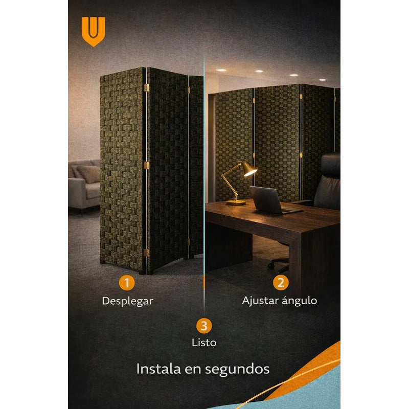 Vitrineon Cl Biombo Separador Ambientes 180cm 4 Paneles Verde Profundo Moderno Decoracion Interior Hogar Oficina Panel Separador Ambientes Elegante Estilo Geometrico Decorativo Divisor Ambientes...
