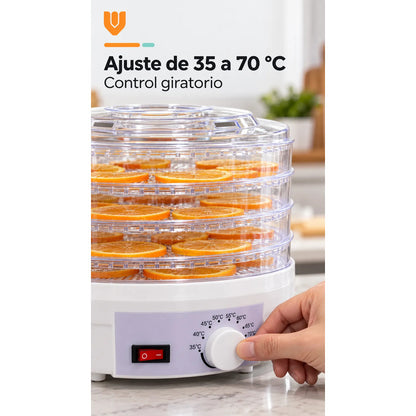 Deshidratador De Alimentos Y Frutas Eléctrico 5 Bandejas Blanco