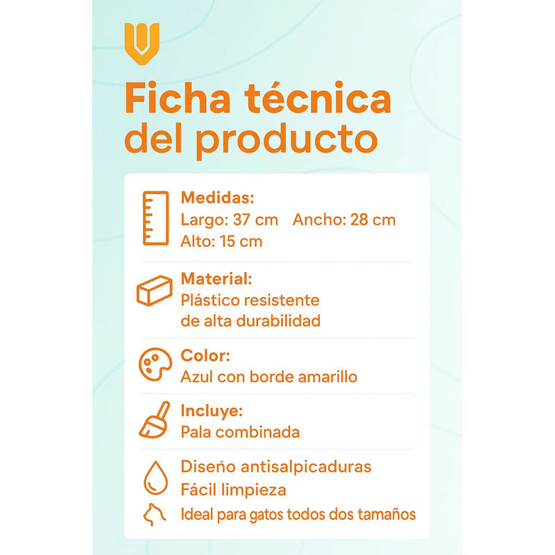 Arenero Gato Caja Ecológico Baño Sanitario Grande Limpieza Multicolor
