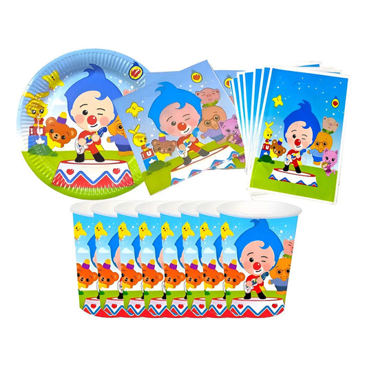 Set Cumpleaños Vasos Servilleta Plato Bolsa Piñata Payaso Payasito
