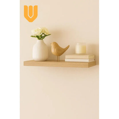 4 Repisa Flotante Dormitorio Baño Estantes Pared Mdf 40x15cm Beige
