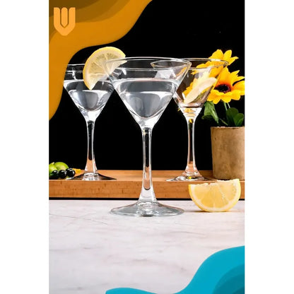 Vitrineon Set 6 Copas Gourmet Cristalería Bebida Celebración Clear Glass Cocktail Martini Barware Clasico Distintivo Presentacion Bebidas Reposteria Heladeria