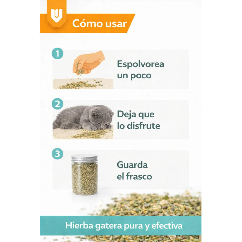 Hierba Gatera Natural Snack Seco Relajacion Gato Mascota 30g Hierba