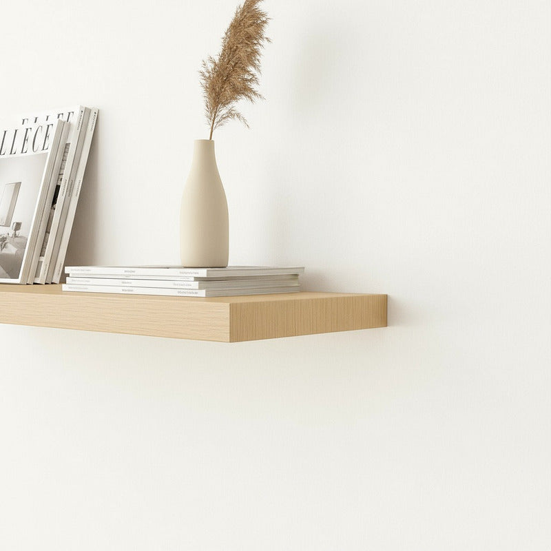 3 Repisa Flotante Dormitorio Baño Estantes Pared Mdf 40x15cm Beige