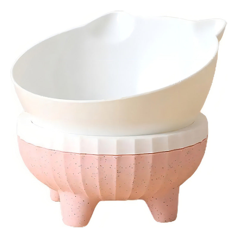 Vitrineon Cl Plato Comida Perro Alto Inclinable Color Rosa Claro