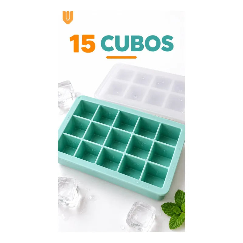 X4 Hielera Tapa Cubeta Molde Hielo Silicona 15cubos Multicol Cubetera Hielera Silicona Tapa Hielo Molde Reutilizable Lavable Congelador Bebidas Congelador Multicolor Cubetera Hielera Silicona...