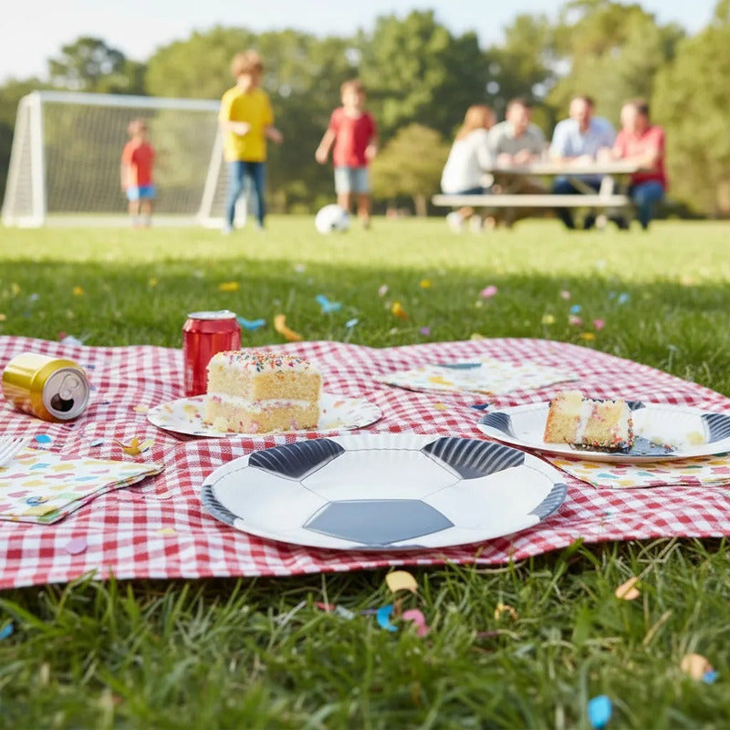 X10 Platos Cumpleaños Futbol Platos Desechable Decoracion