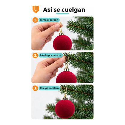 6 Esferas Navidad Adorno Piel Durazno Bolas Decorar 8cm Esferas Navidad Adorno Piel Durazno Bolas Decorar 8cm Vino Esferas... 8cm