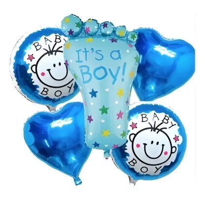 Globo Metalizado Decoracion Fiesta Baby Shower Globo Niño Azul Claro