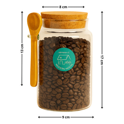 Contenedor Hermetico Cafe Frasco De Vidrio Contenedor Cafe Transparente