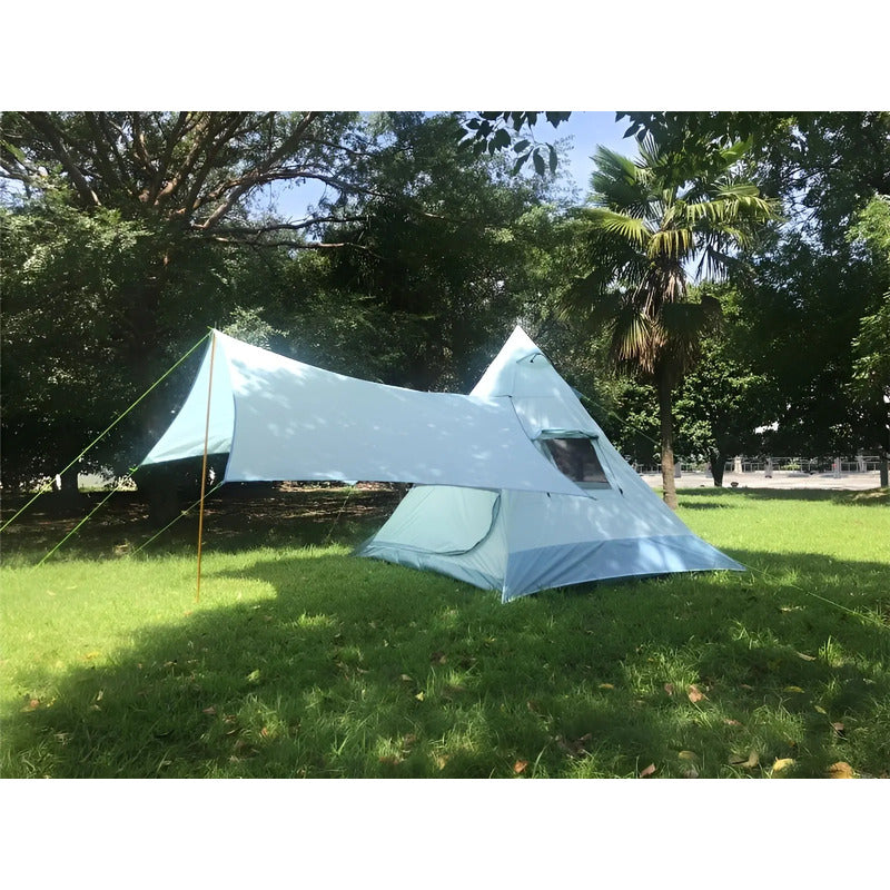 Carpas De Camping Carpa Doble Capa 4 Personas Mosquitero Cam Camping Celeste