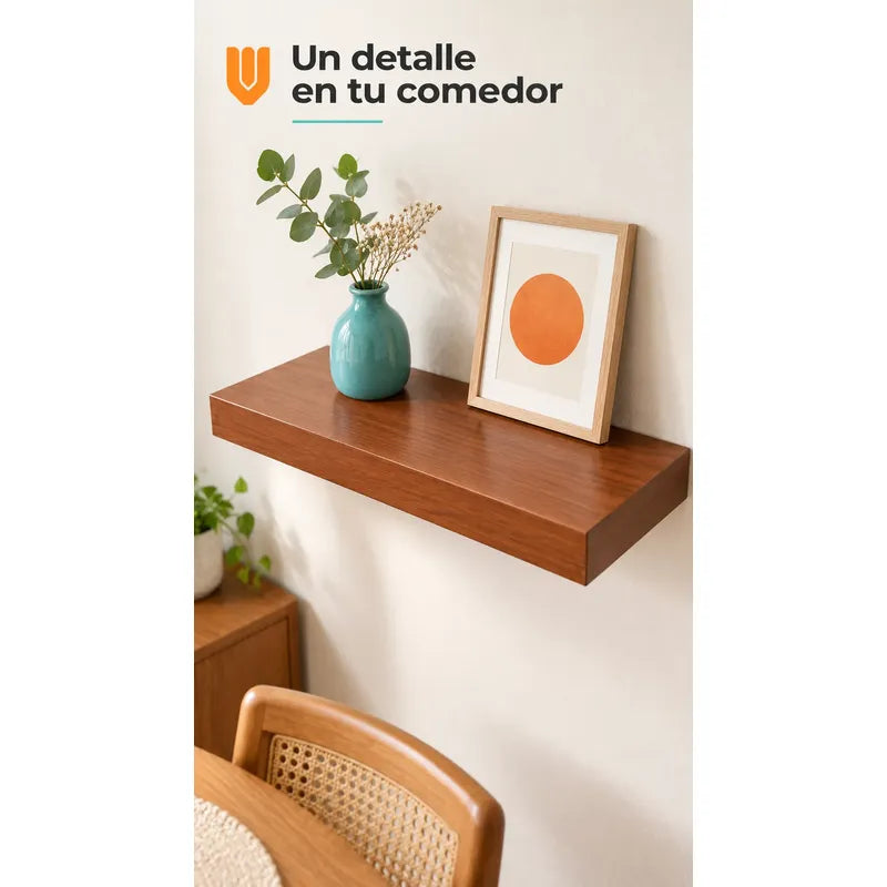 Repisa Flotante Mdf Marrón 40x23cm Soporte Oculto Marron Rectangular Marrón Vetado Mdf Flotante Mural Superficie Plana Soporte Oculto Libros Marcos Decoración Interior 40x23