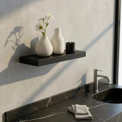 Repisa Mdf Flotante Resistente 60x15 Estante Moderno Pared Negro