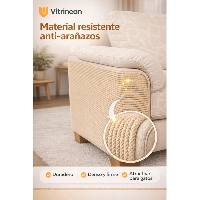 4 Protector Antiarañazos Mueble Sillón Gato Tapete Rascador Beige Tapete Rascador Gato Protector Sillon Sofa Adhesivo Antideslizante Poliester Antiaranazos Mueble Beige 100 X 30 Cm Premium