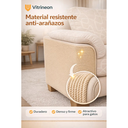 4 Protector Antiarañazos Mueble Sillón Gato Tapete Rascador Beige Tapete Rascador Gato Protector Sillon Sofa Adhesivo Antideslizante Poliester Antiaranazos Mueble Beige 100 X 30 Cm Premium
