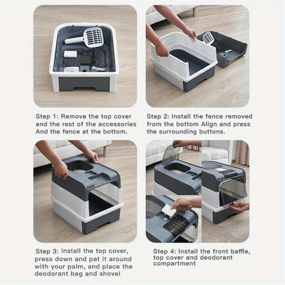 Arenero Xl Baño Sanitario Gatos + Arena Sanitaria Gatos 5kg