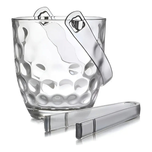 Hielera De Vidrio Con Pinzas Cubetas De Hielo Hielera Cubeta Tranparente Hielera Vidrio