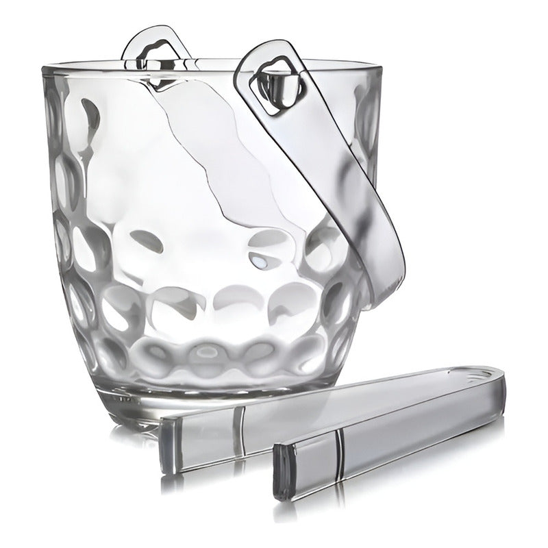 X6 Hielera De Vidrio Con Pinzas Cubetas Hielo Hielera Cubeta