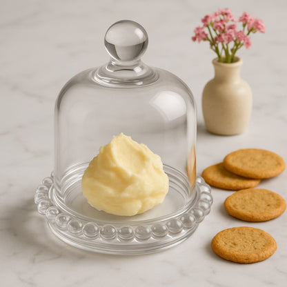 Porta Queso Pocillo De Vidrio Porta Queso Frascos Con Tapa Transparente