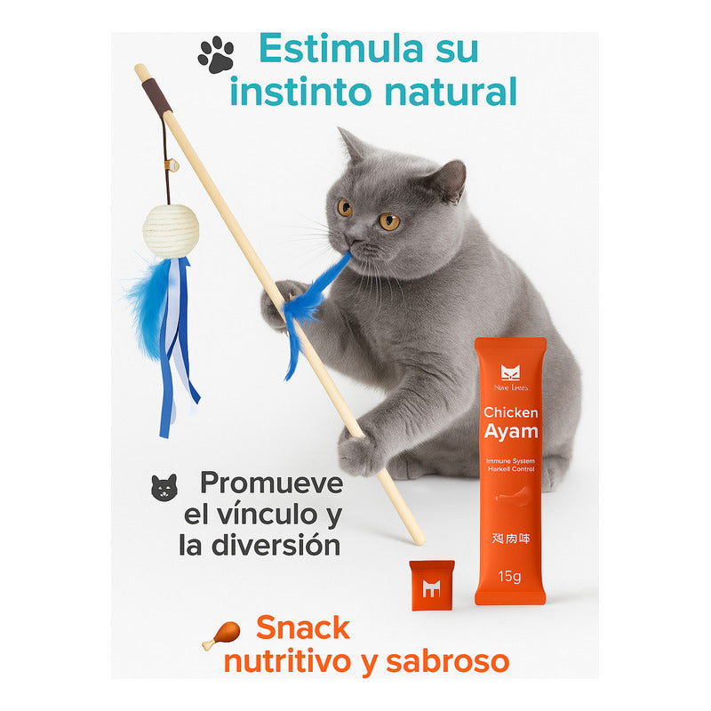Juguetes Gatos Varita Juegos X30 Snack Para Gato Alimento