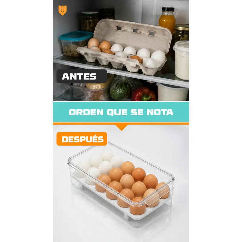 Organizador De Huevos Huevera Porta Huevos Contenedor Huevos Transparente