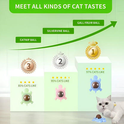 X4 Bola Hierba Gatera Catnip Snack Para Gatos Bola Adhesiva