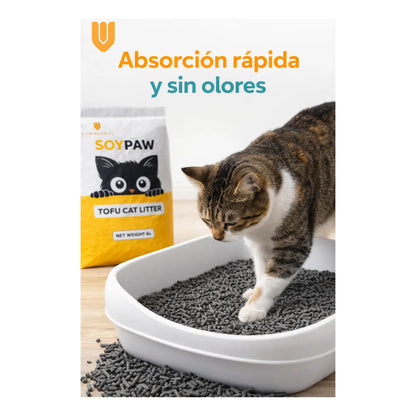 Arena Tofu Arena Sanitaria Arena Aglutinante Tofu 2.5 Kg 1 Unidad Carbón Activado Lavanda