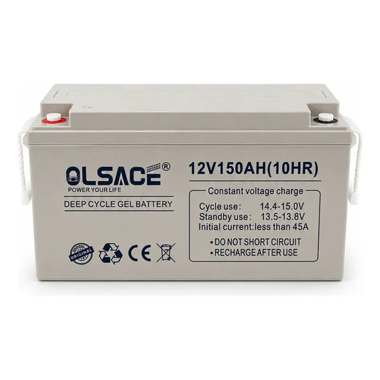 Bateria Gel 12v 150 Ah Ciclo Profundo Solar Repuesto Gris Batería Gel Solar Ciclo Profundo 12v 150ah Olsace Repuesto Recargable Respaldo Doméstico Energía Tornillos