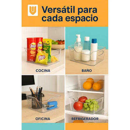 X4 Organizador Refrigerador Contenedor Multiuso Despensa Transparente - 196