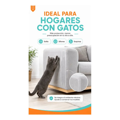 Rascador Gatos 43x30cm Sofa Sillon Protector Antiarañazos Protector Adhesivo Antiarañazos Gato Pvc Transparente 43x30 Cm Pack 10 Reutilizable Removible Sofá Sillón Muebles Hogar 43x30