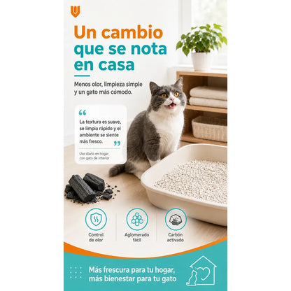 2 Und Arena Sanitaria Para Gatos Tofu Carbón Activo Aglutina Carbon Activado Aglomerante Natural Control Olor Bajo Polvo Eco Amigable Sanitaria Mascotas