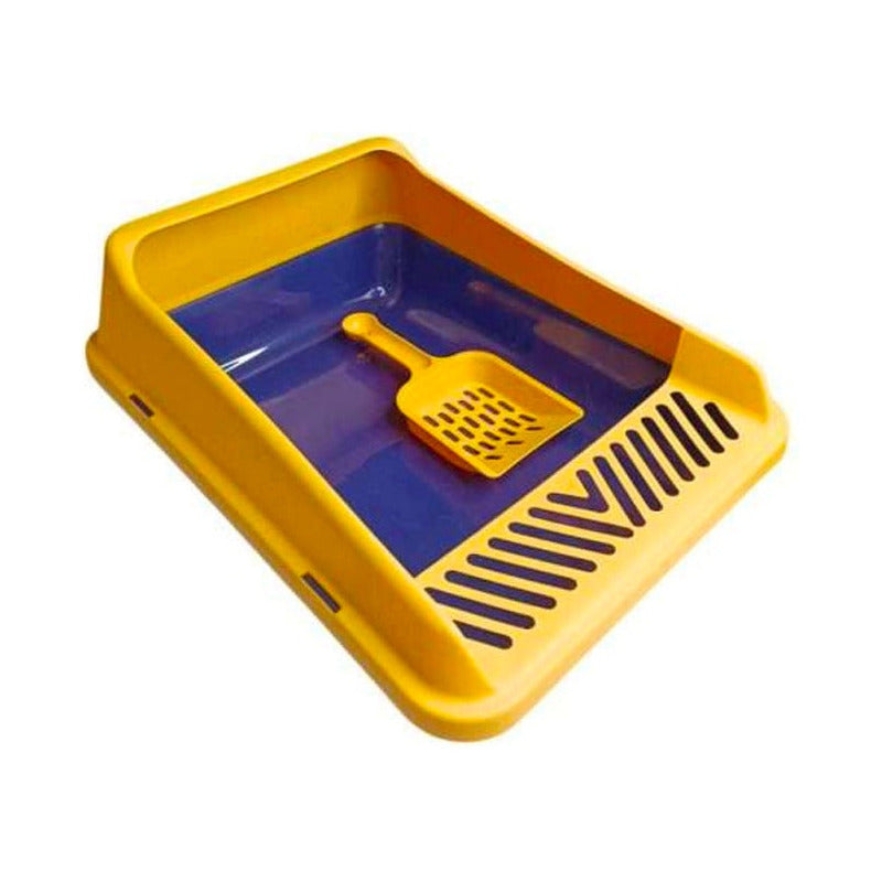 Arenero Para Gato Higiene Gatos Caja De Arena Para Gatos Color Amarillo Azul