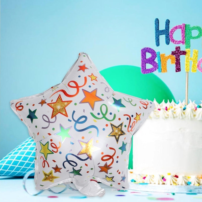 Globos Feliz Cumpleaños Estrella Globos Decoracion Globos Blanco
