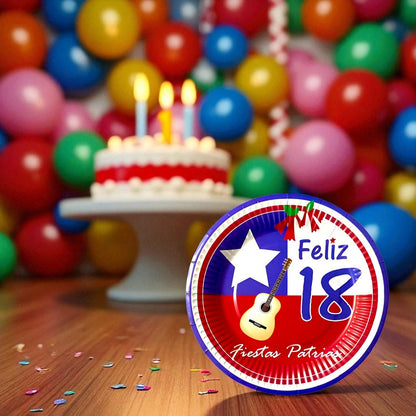 X20 Platos Fiestas Patrias Desechables Decoración Fiestas